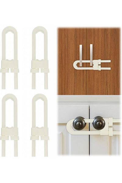 MplehDa Set of 4 child protections, ABS, white, 13/18 cm