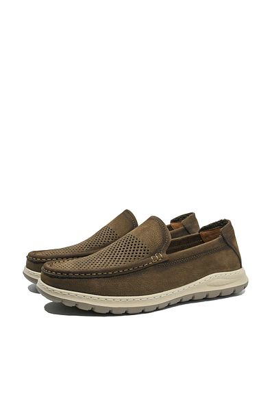 Mels Men's Summer Loafers Kaki, Soft Suede Leather