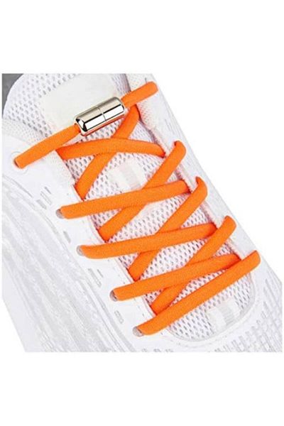 Endurance Sports Elastic Laces with NO TOUCH System, Metal Capsule, EnduranceSports, Round, Orange