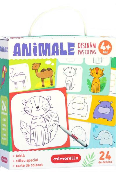 Mimorello Joc educativ Mimorello: Animale. Desenam pas cu pa