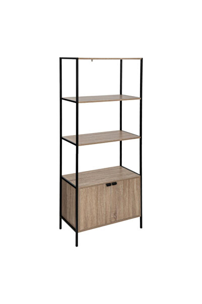 Five Simply Smart 3-Tier Aliaj Double Door Wooden Shelving Unit