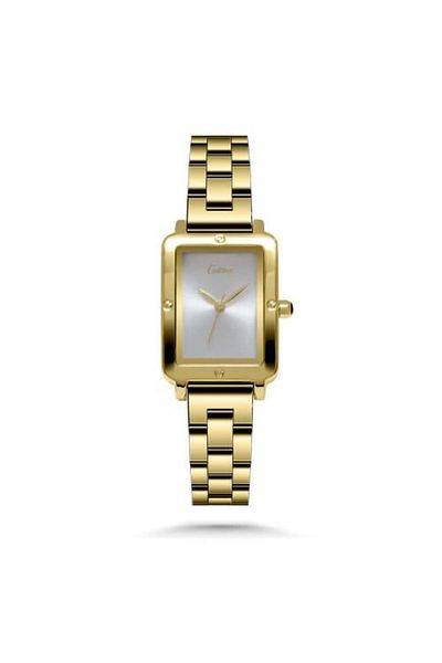 catera Women's watch with a gold-tone steel strap and a white dial
