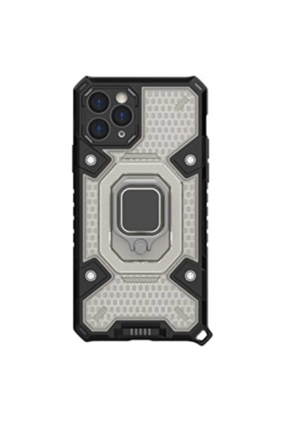 dalip Compatible Case for iPhone 11 Pro - Honeycomb Armor with Ring Stand, Black