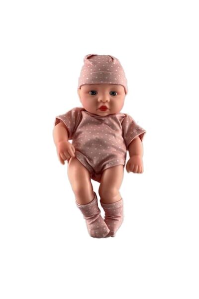 Mixbo Păpușă mini Mixbo, băiețel, corp mobil, 20 cm, roz cu buline