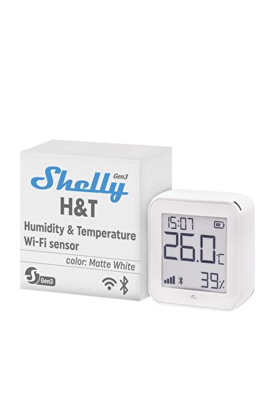Shelly H&T Gen3 WiFi Sıcaklık ve Nem Sensörü (Beyaz)