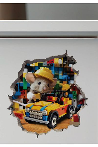 Sim Tasarım - Lego Playing Mouse - Mini Decorative Sticker