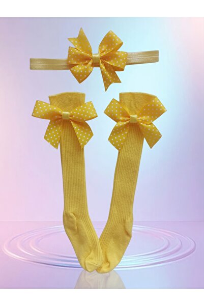 Panowill Design مجموعة جوارب وربطة شعر مزينة بفيونكة للفتيات الصغيرات، مفاهيم...