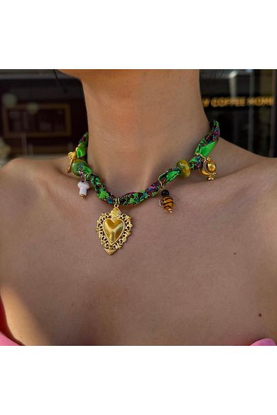 neslyaccessories Charmed Scarf Necklace