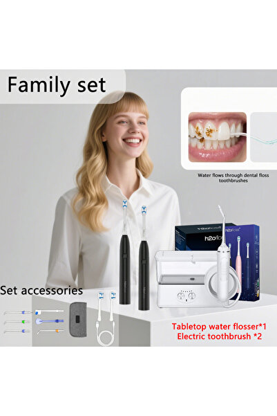 h2ofloss 3family set, water flosser,toothbrush,cleaning teeth,tongue coating,...