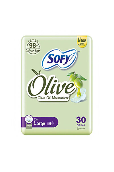 sofy مناديل زيت الزيتون المرطبة كبيرة، 30 منديلًا
