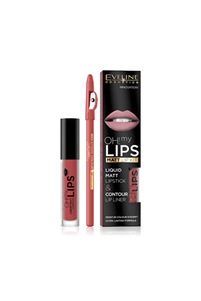 Eveline أحمر شفاه سائل غير لامع من Oh My Lips رقم 15 بلون مرجاني غامق