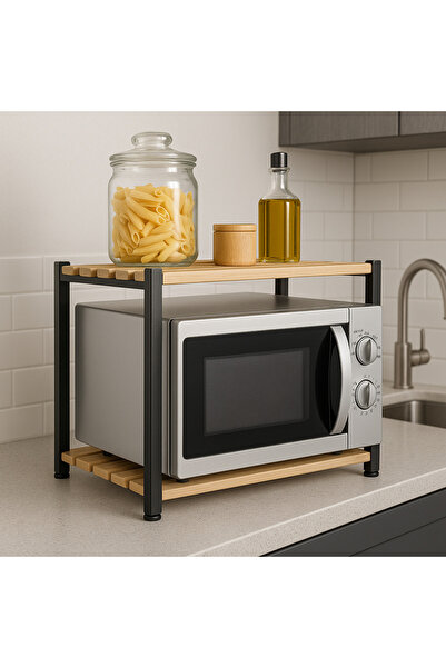 PEKA Tezgah Üstü 2 Raflı Mikrodalga ve Baharat Rafı – Çok Amaçlı Mutfak Düzen...
