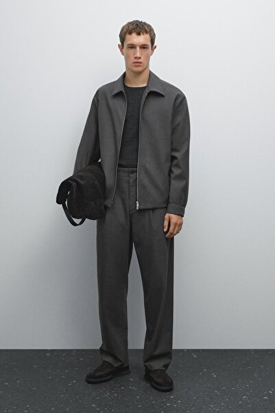 Massimo Dutti Rahat kesim ince çizgili pantolon