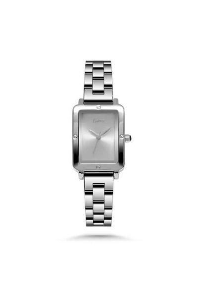 catera Women's watch with a silver-colored steel strap and a white dial