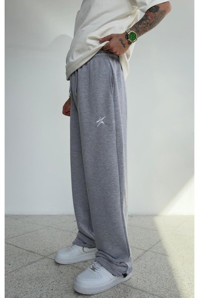 zaee Star Embroidered All Seasons Wearable Adjustable Leg Loose Sweatpants
