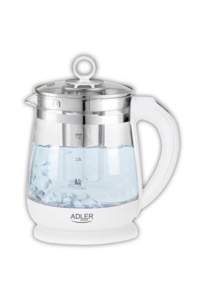 adler Kettle with Infuser 1.5L ADLER, Adjustable Temperature, White 1299
