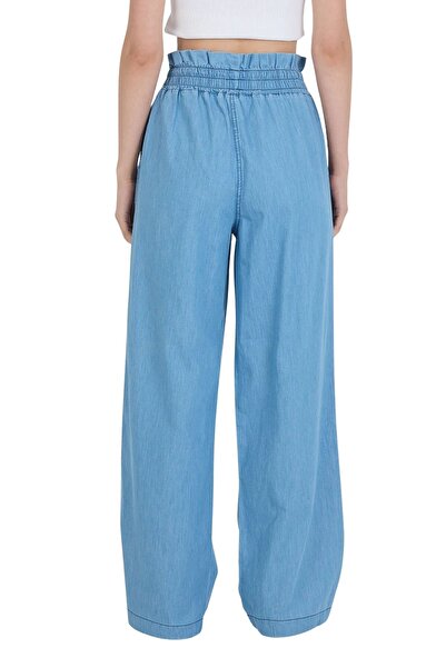 Rodi Jeans Loose Wide Leg Slim Fit 100% Cotton Slim Jeans with Elastic Waist and Lace-Up