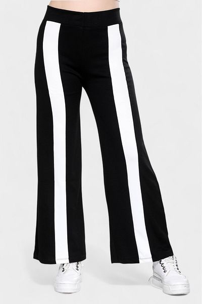 Pollux Women's High Waist Palazzo Sweatpants with Stripe