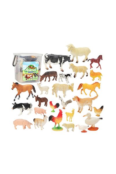 LUDIRO Domestic Animals Set, Decorations and Map Poster "Animal World", 50 Pieces