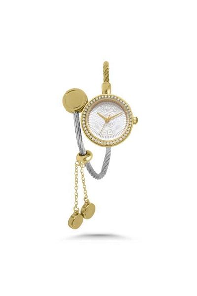 catera Women's watch that expresses authenticity, silver and gold-colored steel, white dial