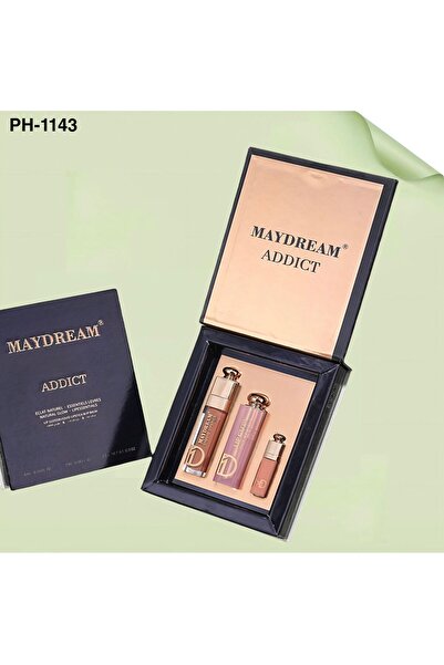 MAYDREAM طقم روج سائل +مرطب شفايف + جلوس 1143