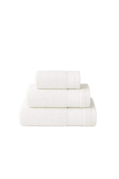 Valeron. Set of 3 premium bath towels, Valeron, Lisset, 100% cotton, white