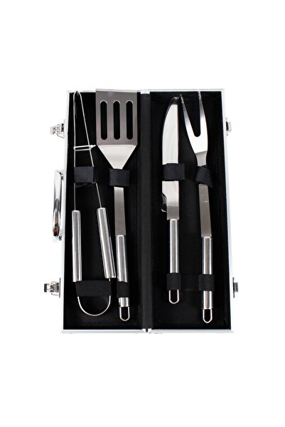 Z-Tools Set de accesorii pentru grătar, format din 4 piese, cu mâner din alum...