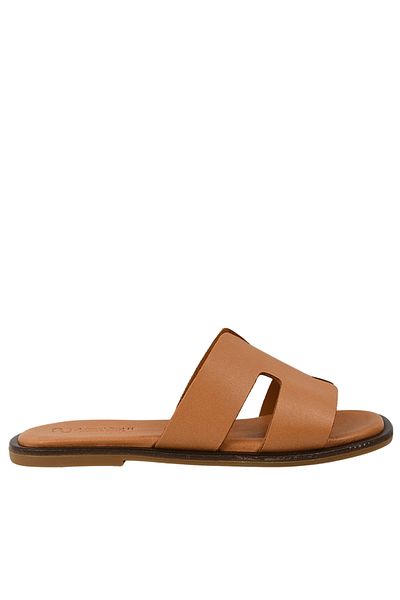 Anna Viotti Casual slippers, women, ANNA VIOTTI, D58-2317 brown, leather 40