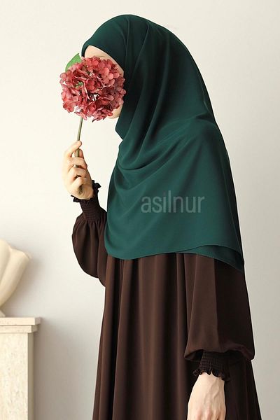 ASİLNUR Vera Large Size Scarf 120X120 Emerald Green