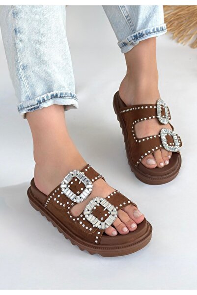 Erbilden Bernishoes Juana Taba Nubuck Stone Slippers