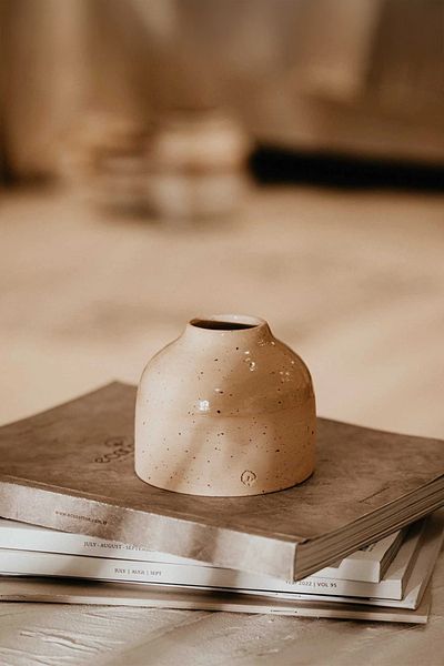 Ecocotton Eva Cream "Small Size" 100% Handmade Ceramic Vase