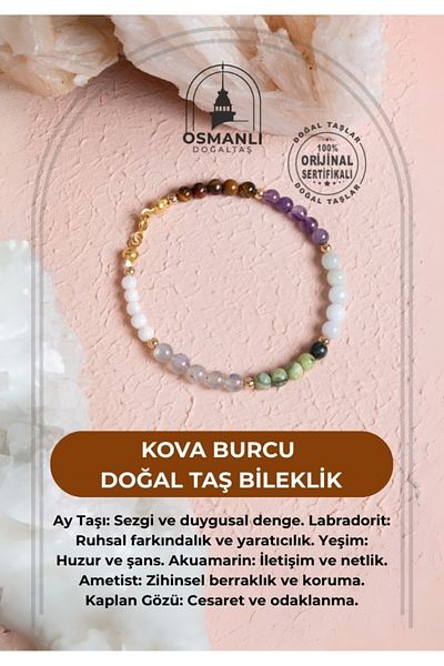 OSMANLI DOĞAL TAŞ سوار من الحجر الطبيعي معتمد من برج الدلو