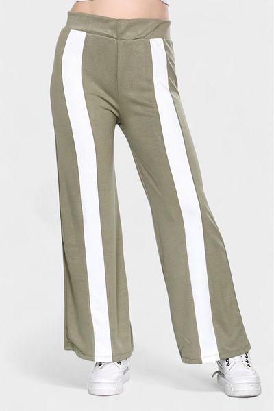 Pollux Women's High Waist Palazzo Sweatpants with Stripe
