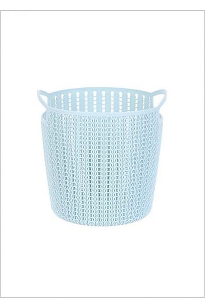 Miniso Small round braided storage basket in blue