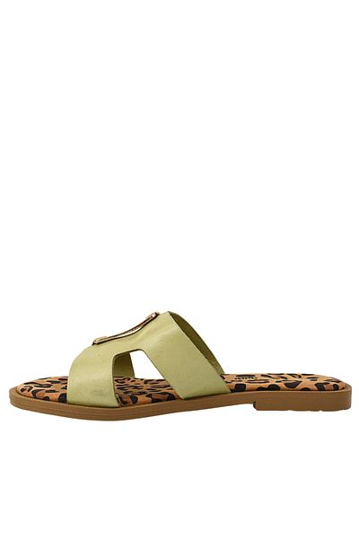 Anna Viotti Casual slippers, women, ANNA VIOTTI, D20-H2989 green, leather 40