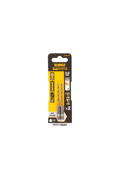 Dewalt - Burghiu hexagonal HSS-G Black&Gold, 3mm, 2 bucăți [DT20602-QZ]