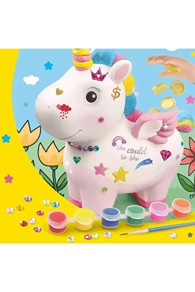 LUDIRO Κουμπαράς ζωγραφικής με μονόκερο, πλήρες κιτ δημιουργικότητας για παιδιά