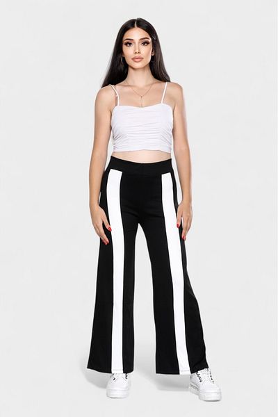 Pollux Women's High Waist Palazzo Sweatpants with Stripe