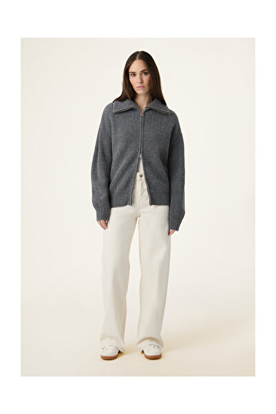 Fila GIOVANNI laza, magas galléros, teljes cipzáras kötött pulóver