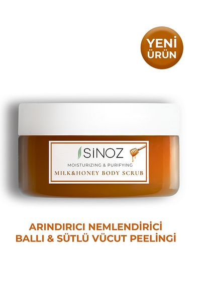 SİNOZ Body Scrub Nourishing Purifying Moisturizing Honey & Milk Body Peeling 300 Gr