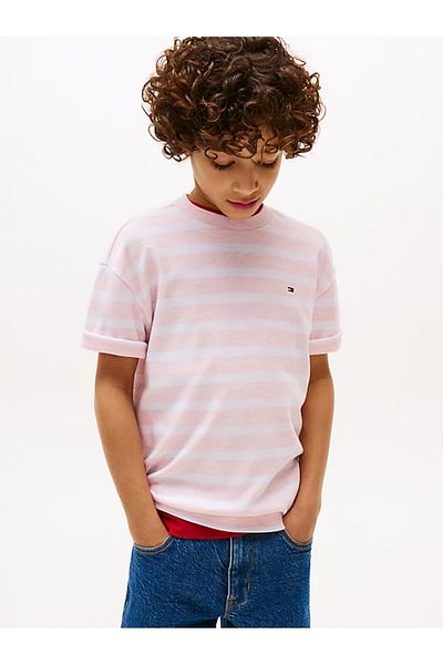 Tommy Hilfiger KOSZULKA Z PASKIEM INTERLOCK HTR SS