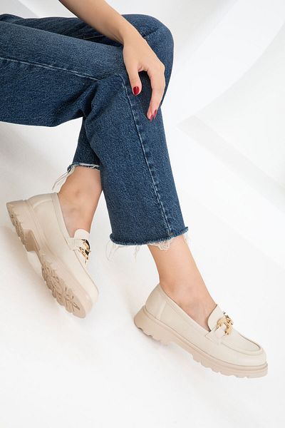 SOHO Beige Women's Loafer Shoes 20814