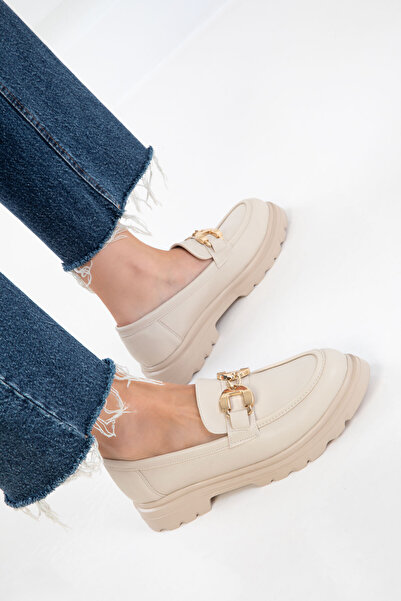 SOHO Bej Kadın Loafer Ayakkabı 20814