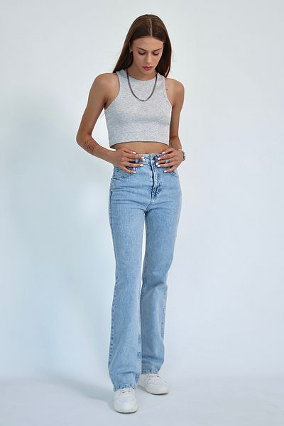 Trendyol Collection Light Blue High Waist Flare Jeans Twoaw26Je00184