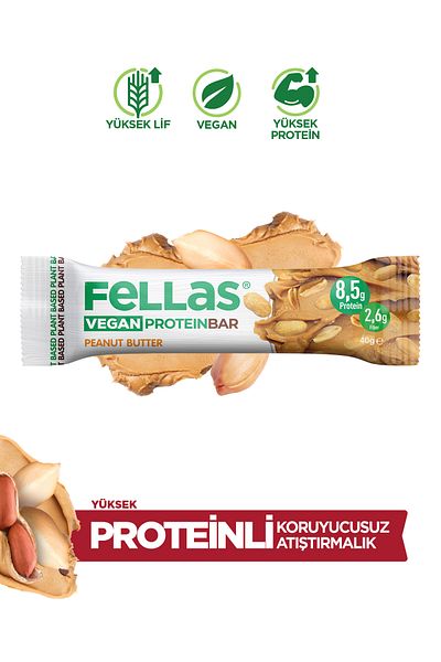 Fellas Vegan Protein Bar - Peanut Paste 40g X 12 Pieces