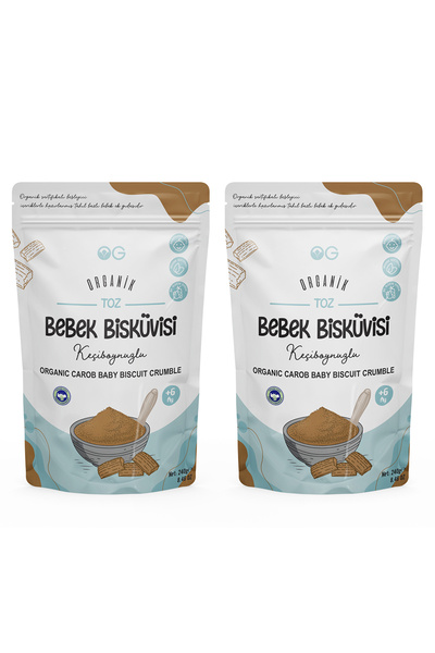 OG natural 2'li Organik Keçiboynuzlu Toz Bebek Bisküvi Seti +6 Ay