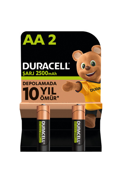 Duracell Şarj Edilebilir AA 2500 mAh Piller 2 adet