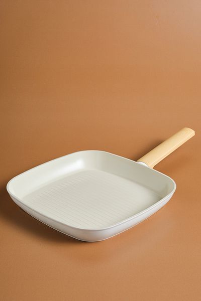 Karaca Swiss Crystal Almond Cream Induction Grill Pan 28 cm