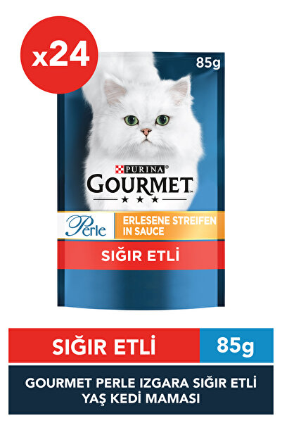 Gourmet Perle Izgara Sığır Etli Kedi Konserve Mama 85gr X 24 Adet