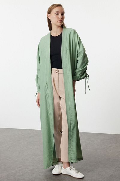 Trendyol Modest Woven Khaki Cap - Gathered Sleeve, Ferace and Abaya, Tctaw25kf00016